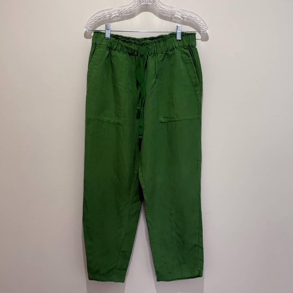 Zara Linen Blend Stretch Waist Pants